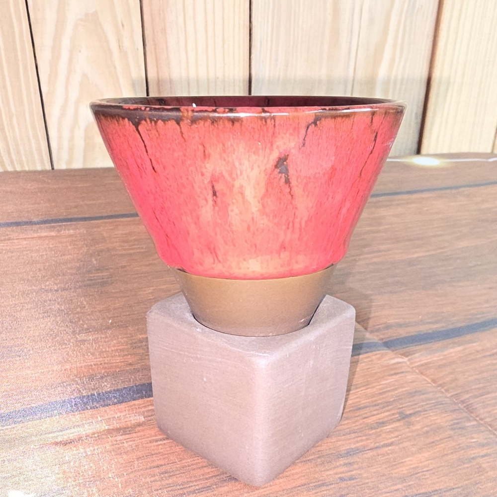 Japanese Elegant Red Ceramic Coffee Tea Cup With Base